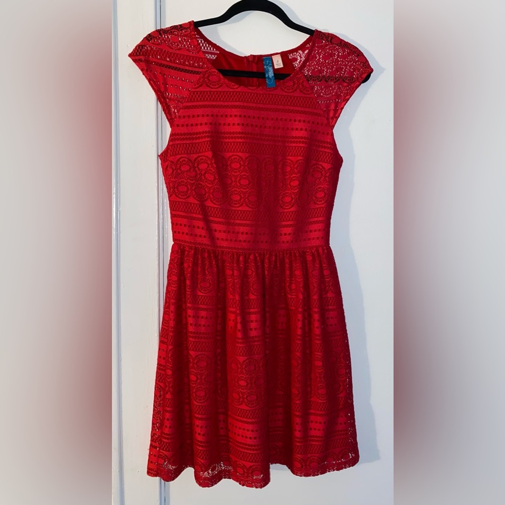 Red eyelet Francesca’s dress
